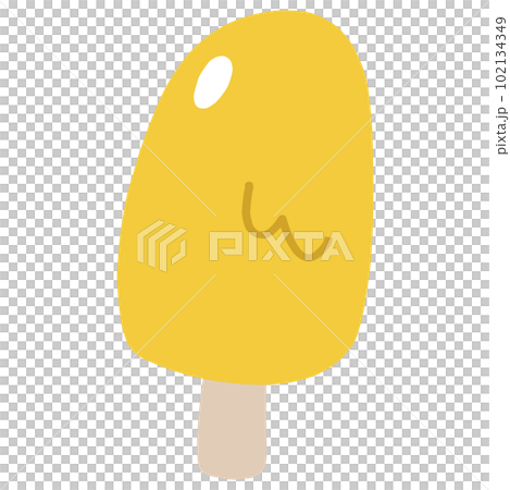Illustration of a yellow ice cream stick 102134349