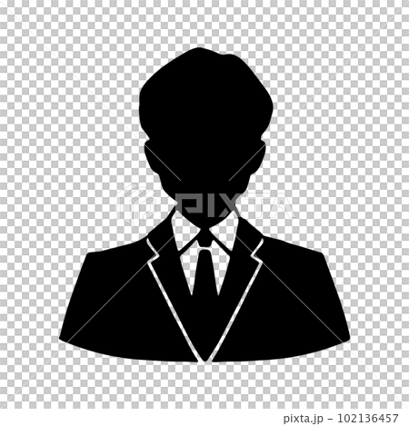 スーツ姿の男性シルエットイラスト ビジネス上半身黒 スーツ姿の男性シルエットイラスト ビジネス上半身黒 102136457