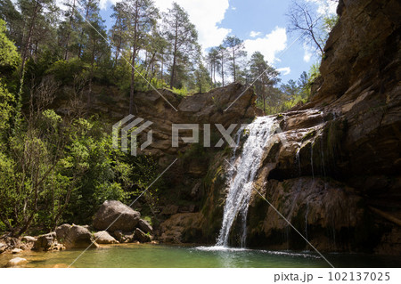 Pure mountain creek with green water Pure mountain creek with green water 102137025