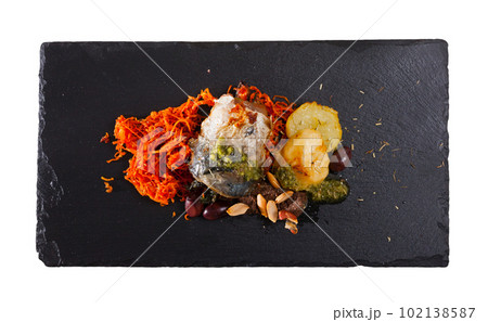 Scomber fish roll with bacon Scomber fish roll with bacon 102138587