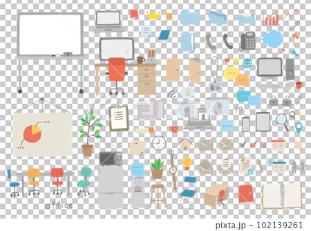 Hand-drawn business icon set assortment 3 (color / no outline) Hand-drawn business icon set assortment 3 (color / no outline) 102139261