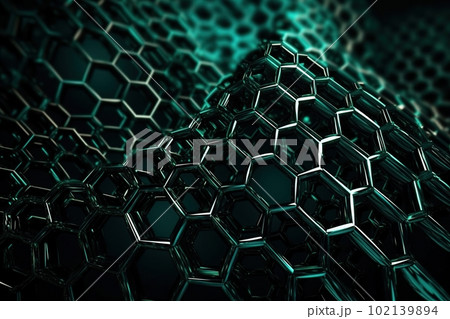 Network connection concept green honeycomb shiny background. Futuristic Abstract 3D Geometric Background Design Made with Generative Space Illustration AI Scy fi Network connection concept green honeycomb shiny background. Futuristic Abstract 3D Geometric Background Design Made with Generative Space Illustration AI Scy fi 102139894