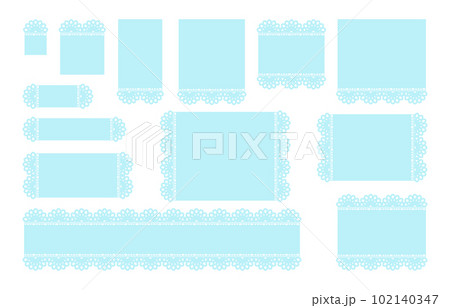 水色の色々なレースの見出しのベクターイラストセット 102140347
