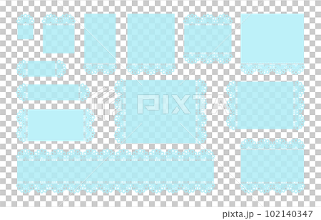 水色の色々なレースの見出しのベクターイラストセット 102140347