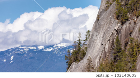 Rocky cliffs on Chief Mountain in Squamish, BC, Canada Rocky cliffs on Chief Mountain in Squamish, BC, Canada 102140605