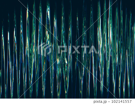 Glitch noise texture. Analog distortion. Static interference. Green orange blue color vibration artifacts on dark black illustration abstract background. Glitch noise texture. Analog distortion. Static interference. Green orange blue color vibration artifacts on dark black illustration abstract background. 102141557