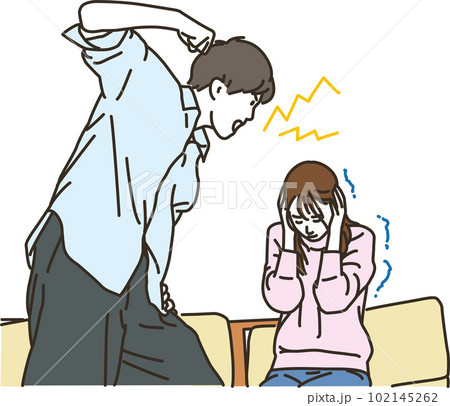 男性が女性にDVをするイメージ 102145262