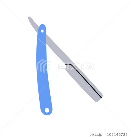Sharp razor blade icon. Barber shop and hairdresser tools silhouette. Vector illustration. 102146725