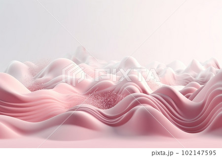 Network technology background futuristic tech pink and white wave background. Low poly 3d wire made with generative AI Scy fi space illustration 102147595