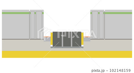 駅のホームドアのイメージイラスト素材　ベクター 102148159