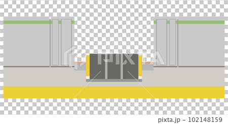 駅のホームドアのイメージイラスト素材　ベクター 102148159