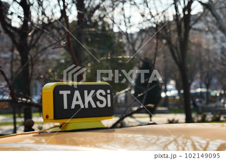 Taxi car in the street in Istanbul Taxi car in the street in Istanbul 102149095