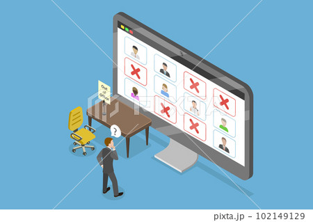 3D Isometric Flat Vector Conceptual Illustration of Out Of Office 102149129
