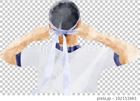 A male student in a white headband at an athletic meet 102151663