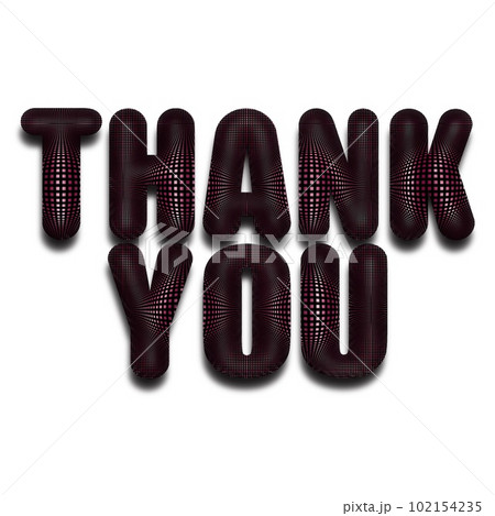 アルファベットの単語イラスト、お礼の言葉のイラスト素材、丸みのある立体的な文字素材、マットブラック アルファベットの単語イラスト、お礼の言葉のイラスト素材、丸みのある立体的な文字素材、マットブラック 102154235