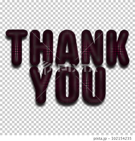字母詞插畫，謝謝詞插畫素材，圓形立體人物素材，磨砂黑 102154235