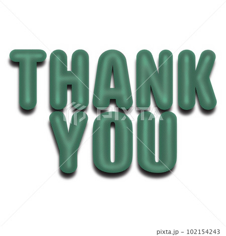 アルファベットの単語イラスト、お礼の言葉のイラスト素材、丸みのある立体的文字素材、ふっくらとした文字 102154243