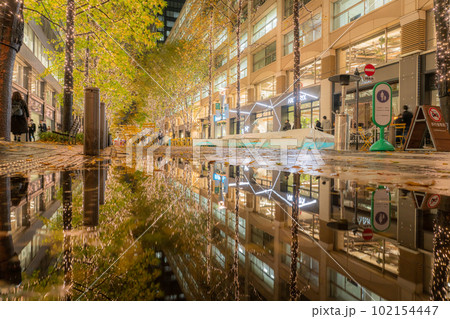 《東京都》丸の内・冬のイルミネーション《雨天》 《東京都》丸の内・冬のイルミネーション《雨天》 102154447