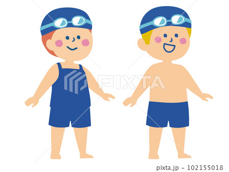 スクール水着の子供のイラスト スクール水着の子供のイラスト 102155018