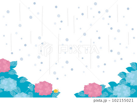 雨粒とアジサイの背景イラスト 雨粒とアジサイの背景イラスト 102155021