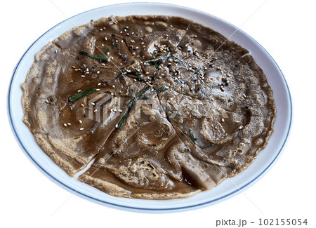 Korean pancake, acorn jelly, isolated on transparent background 102155054