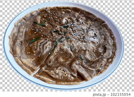 Korean pancake, acorn jelly, isolated on transparent background 102155054