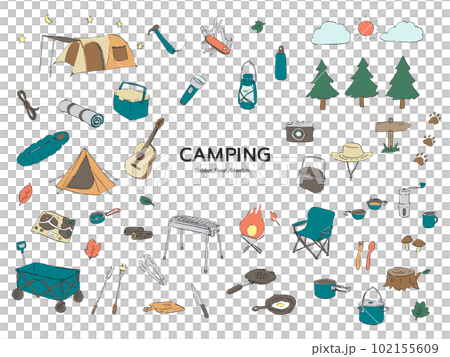 野營裝備合集-手繪 野營裝備合集-手繪 102155609