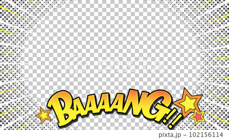 集中線和 BAAANG 字符 白色背景 102156114