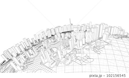 3d city sphere. Vector rendering of 3d 102156545