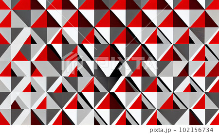 Generative AI, Symmetrical Geometric Pattern in Red and White Generative AI, Symmetrical Geometric Pattern in Red and White 102156734
