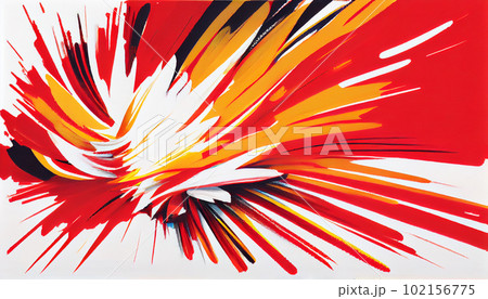 Generative AI, Red Brushstrokes on White Canvas Generative AI, Red Brushstrokes on White Canvas 102156775