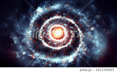 Generative AI, Blue and White Galaxy with Shining Stars Generative AI, Blue and White Galaxy with Shining Stars 102156963
