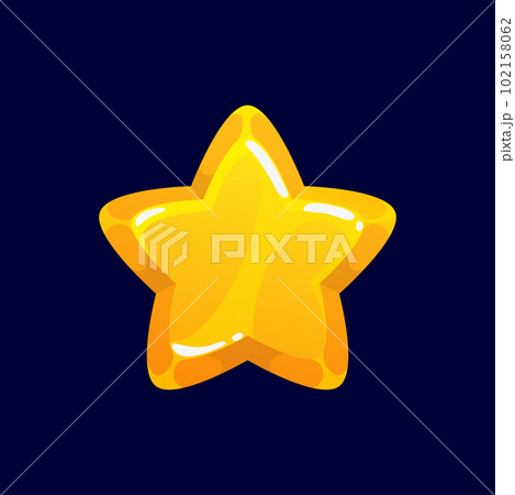 Golden star award decoration isolated cartoon icon. Vector prestige congratulation win, ranking top quality sign. Excellent service, luxury reward. Favorite super quality, success and achievement sign 102158062