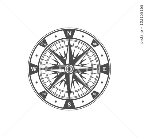 Antique navigation compass, marine navigation...のイラスト素材 ...