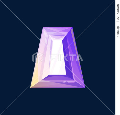 Violet gem stone crystal isolated natural mineral gemstone 3D realistic icon. Vector ui game treasure lilac crystal, jewelry decoration precious carat. Purple amethyst or quartz, elegant mauve agate Violet gem stone crystal isolated natural mineral gemstone 3D realistic icon. Vector ui game treasure lilac crystal, jewelry decoration precious carat. Purple amethyst or quartz, elegant mauve agate 102158680