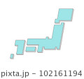 シンプルな線画で描いた、デフォルメした日本地図のイラスト 102161194