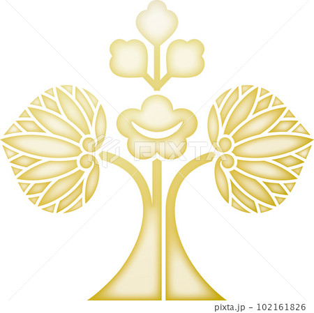 家紋 花立ち葵【金色】 家紋 花立ち葵【金色】 102161826