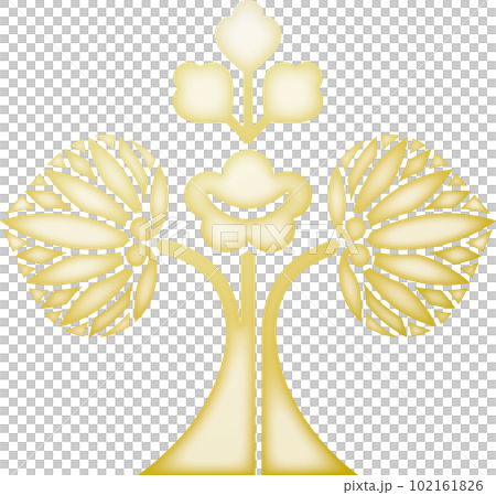 家紋 花立ち葵【金色】 家紋 花立ち葵【金色】 102161826