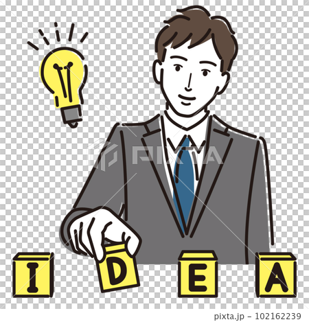 businessman completing idea letter 102162239