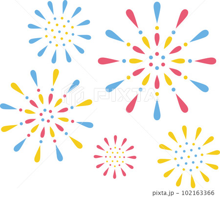 カラフルな花火のベクターイラスト素材 102163366