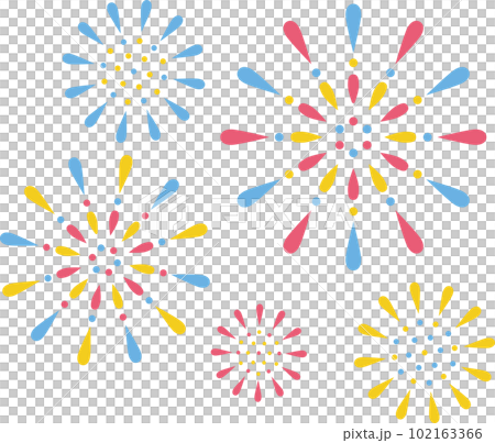 カラフルな花火のベクターイラスト素材 102163366