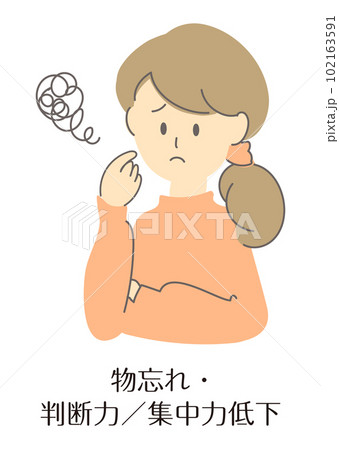 イラスト素材:更年期・更年期障害_女性_症状 イラスト素材:更年期・更年期障害_女性_症状 102163591