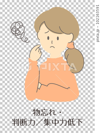 イラスト素材:更年期・更年期障害_女性_症状 イラスト素材:更年期・更年期障害_女性_症状 102163591