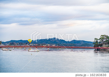 日本三景松島 福浦島と福浦橋 宮城県松島町 日本三景松島 福浦島と福浦橋 宮城県松島町 102163630