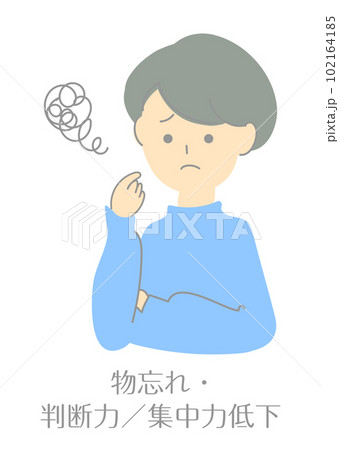 イラスト素材:更年期・更年期障害_女性_症状 イラスト素材:更年期・更年期障害_女性_症状 102164185