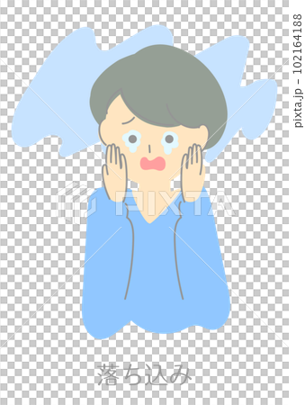 イラスト素材：更年期・更年期障害_女性_症状 102164188