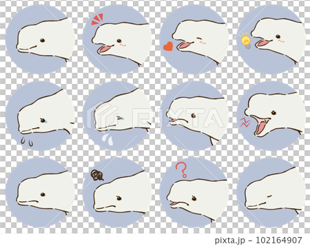 白鯨 (Beluga) 面部表情圖標集 102164907