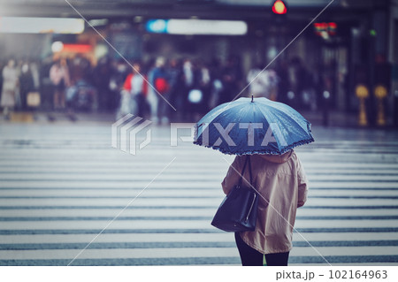 雨の日の横断歩道 ぼかし風景 雨の日の横断歩道 ぼかし風景 102164963