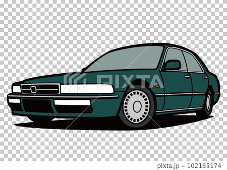 懐かしめ国産セダン グリーン系 自動車イラスト 懐かしめ国産セダン グリーン系 自動車イラスト 102165174