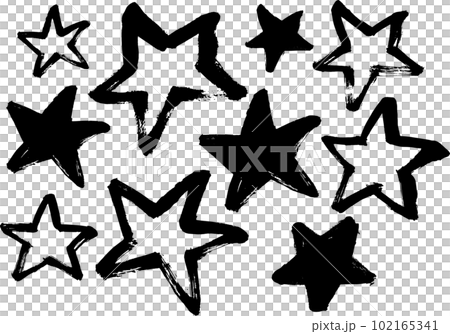 一組用日式毛筆繪製的星星 102165341